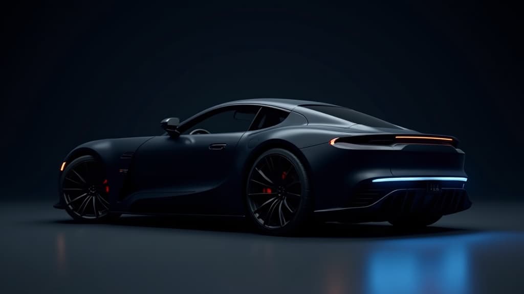 Premium sports car on journey - 3D render